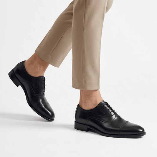 Le Richelieu "L'Exécutif" - Cuir Noir à Bout Droit - NEVISSE