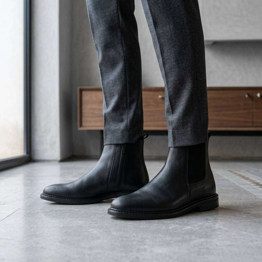 Chelsea Bottes en Cuir Véritable – Élégance & Confort - NEVISSE