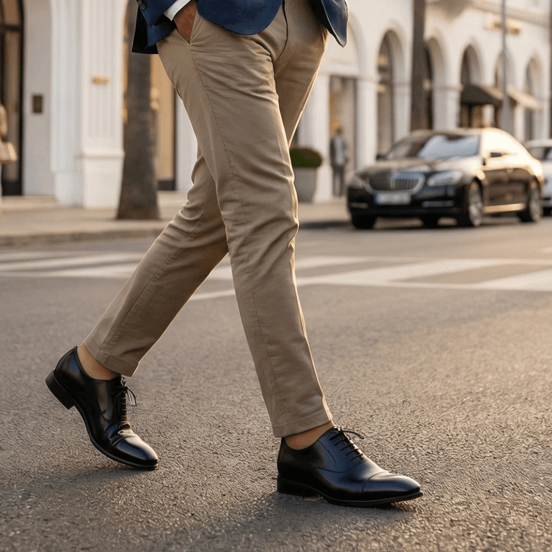 Le Richelieu "L'Exécutif" - Cuir Noir à Bout Droit - NEVISSE