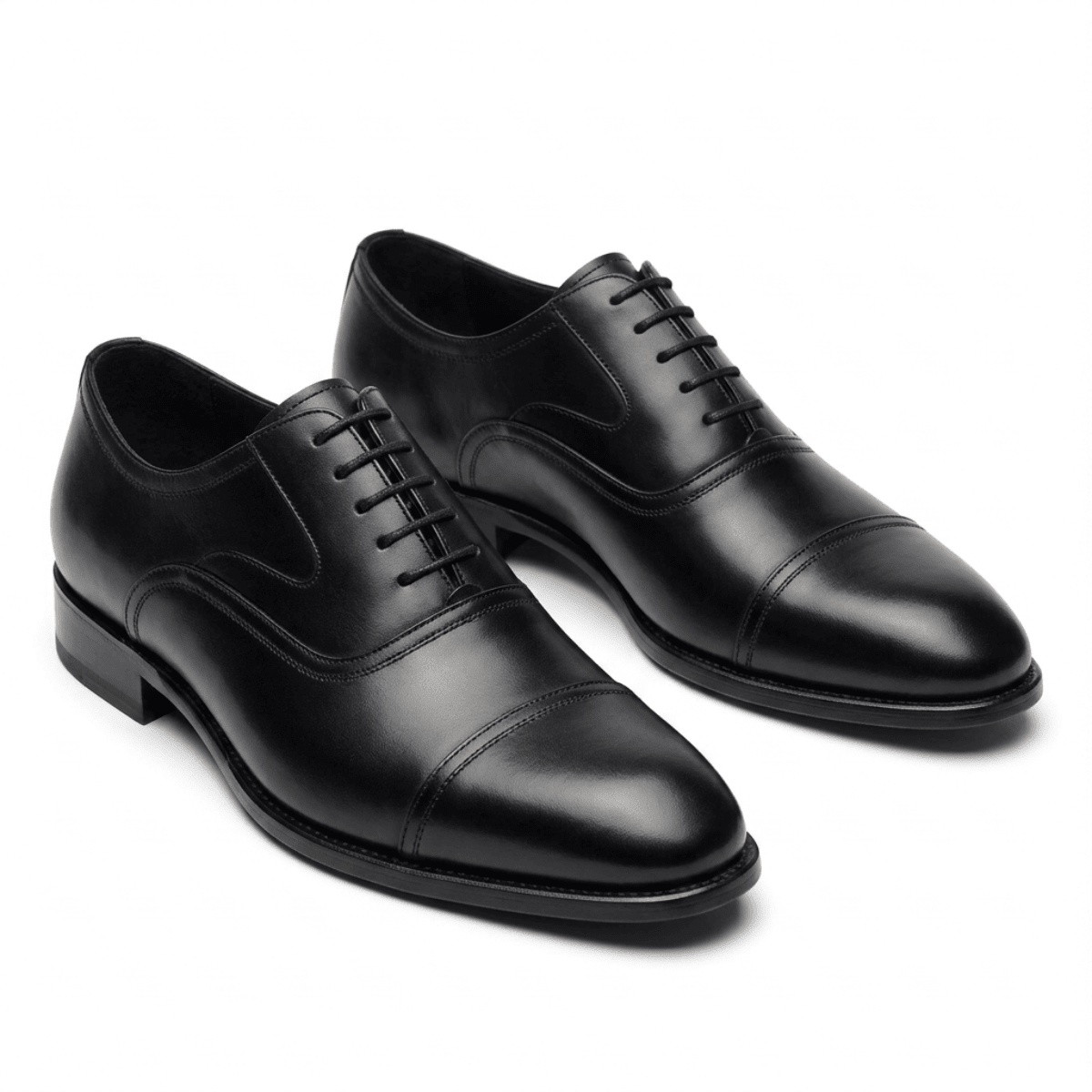 Le Richelieu "L'Exécutif" - Cuir Noir à Bout Droit - NEVISSE