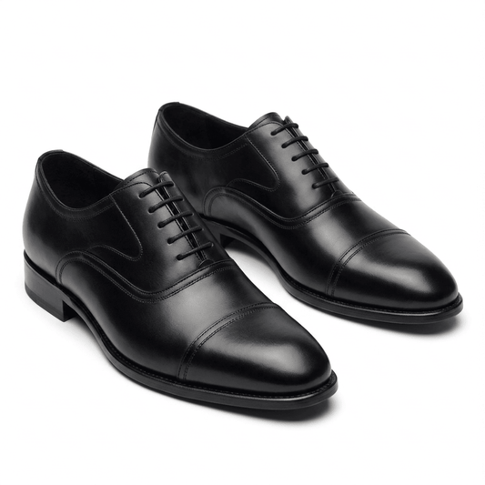 Le Richelieu "L'Exécutif" - Cuir Noir à Bout Droit - NEVISSE