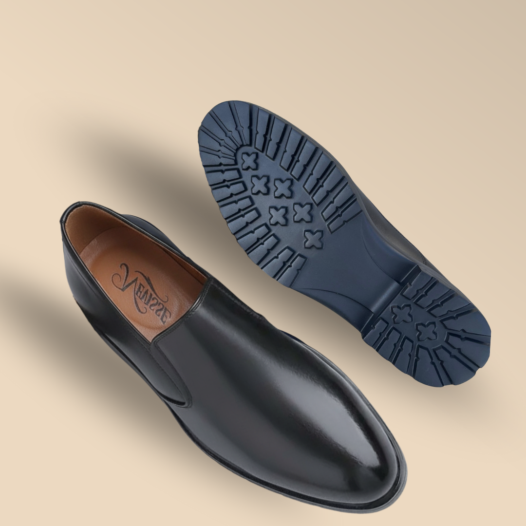 Mocassins en cuir noir – Slip-On EVA légère