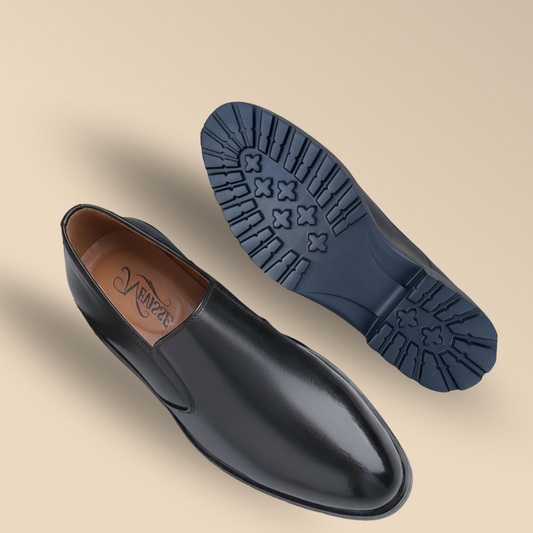 Mocassins en cuir noir – Slip-On EVA légère