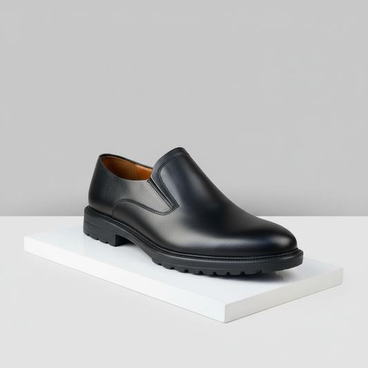 Mocassins en cuir noir – Slip-On EVA légère