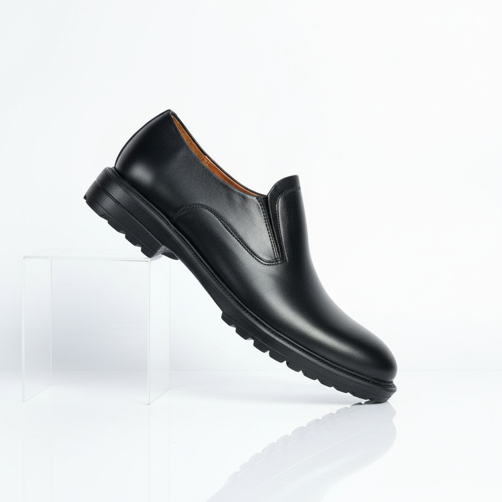 Mocassins en cuir noir – Slip-On EVA légère